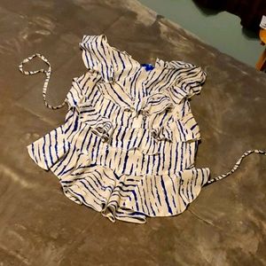 ❣Sace Faux Silk Top